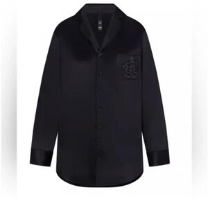SKIMS Black Satin Pajama Top